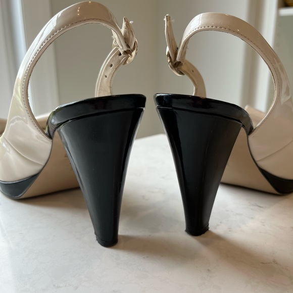 Anne Klein heels with bow black & cream - Picture 5 of 10